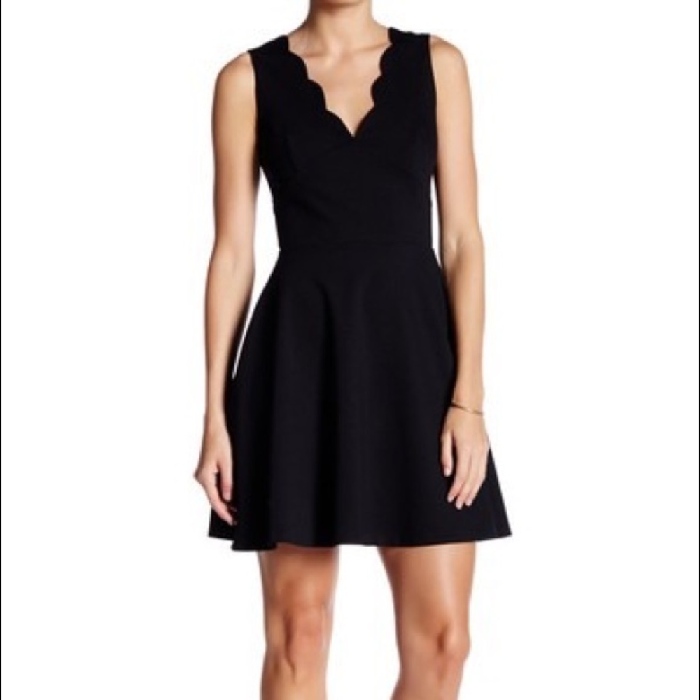 Love...Ady
Scalloped V-Neck Mini Fit & Flare Dress